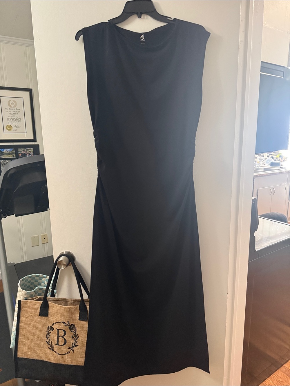 Lou & Grey Black Sleeveless Maxi with Side Ruching